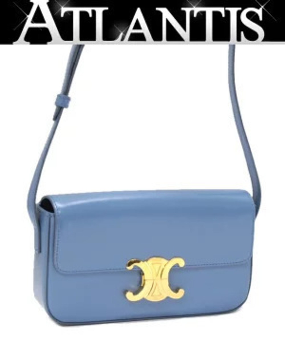 Celine Triomphe Hobo bag leather blue